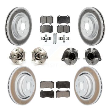 Front Rear Hub Bearing Coated Brake Rotor & Pad Kit (10Pc) For Dodge Chrysler 300 Charger KBB-112696