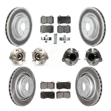 Front Rear Hub Bearing Coated Brake Rotor & Pad Kit (10Pc) For Dodge Chrysler 300 Charger KBB-112697