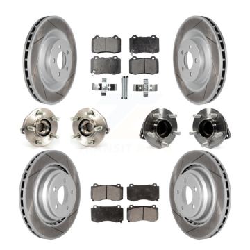Front Rear Hub Bearing Coated Brake Rotor & Pad Kit (10Pc) For Dodge Chrysler 300 Charger KBB-112699