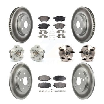 Front Rear Hub Bearing Coated Disc Brake Rotor Pad Kit (10Pc) For Toyota Corolla iM Scion KBB-112701