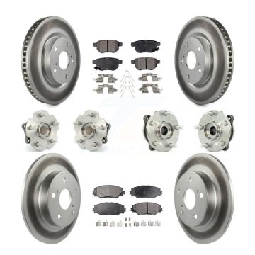 Front Rear Hub Bearing Coated Brake Rotor Pad Kit (10Pc) For Scion tC Manual transmission KBB-112705