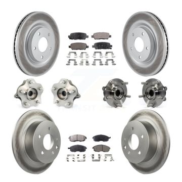 Front Rear Hub Bearing Coated Disc Brake Rotor And Ceramic Pad Kit (10Pc) For Nissan Juke KBB-112709