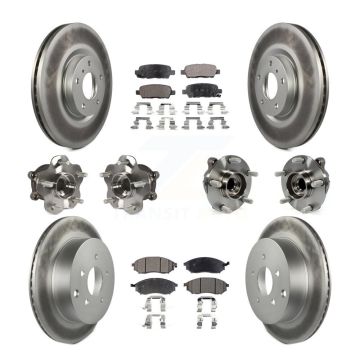 Front Rear Hub Bearing Coated Brake Rotor Pads Kit (10Pc) For 2015-2017 INFINITI QX70 RWD KBB-112715