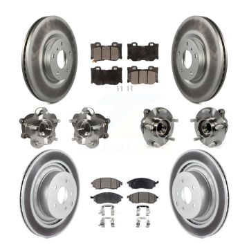 Front Rear Hub Bearing Coated Disc Brake Rotor And Ceramic Pad Kit (10Pc) For Nissan 370Z KBB-112717
