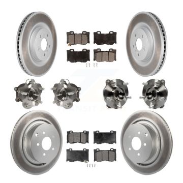 Front Rear Hub Bearings Coated Disc Brake Rotors And Pads Kit (10Pc) For INFINITI FX50 KBB-112730