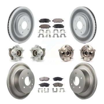 Front Rear Hub Bearing Coated Brake Rotor Pad Kit (10Pc) For Nissan Sentra SE-R with 2.5L KBB-112734