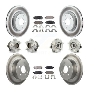 Front Rear Hub Bearings Coated Disc Brake Rotors And Pads Kit (10Pc) For Nissan Altima KBB-112736