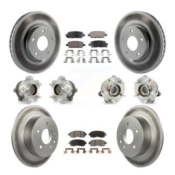 Front Rear Hub Bearings Coated Disc Brake Rotors And Pads Kit (10Pc) For Nissan Altima KBB-112742