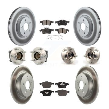 Front Rear Hub Bearing Coated Disc Brake Rotors And Pads Kit (10Pc) For Volvo S40 V50 C70 KBB-112760