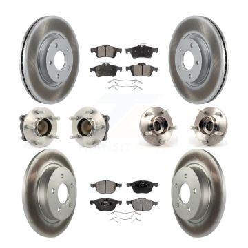 Front Rear Hub Bearing Coated Disc Brake Rotor & Pad Kit (10Pc) For Volvo S40 C30 V50 C70 KBB-112761
