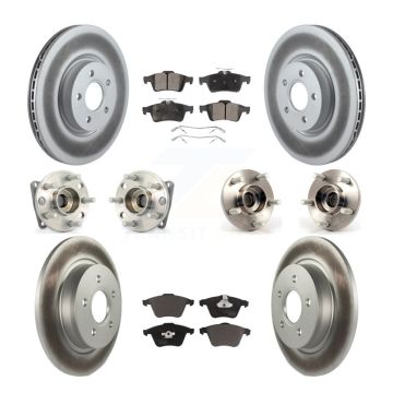 Front Rear Hub Bearing Coated Brake Rotor Pads Kit (10Pc) For 2005-2010 Volvo S40 V50 AWD KBB-112762