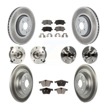 Front Rear Hub Bearing Coated Brake Rotor Pads Kit (10Pc) For Volvo S60 V60 Cross Country KBB-112764