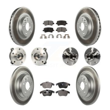 Front Rear Hub Bearing Coated Disc Brake Rotor Pad Kit (10Pc) For 2013-2014 Volvo S60 AWD KBB-112765