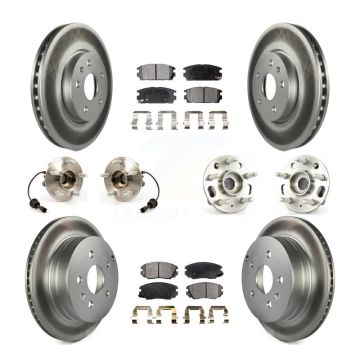Front Rear Hub Bearing Coat Brake Rotor Pads Kit (10Pc) For Chevrolet Equinox GMC Terrain KBB-112776