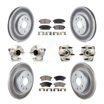 Front Rear Hub Bearing Coated Brake Rotor & Pads Kit (10Pc) For 2011-2012 Chevrolet Cruze KBB-112777