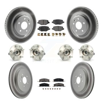Front Rear Hub Bearing Coated Brake Rotor And Pad Kit (10Pc) For 2013 Ford Explorer Sport KBB-112780