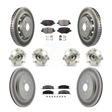 Front Rear Hub Bearing Coated Brake Rotor Pad Kit (10Pc) For Ford Explorer Police Utility KBB-112782