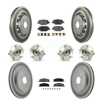 Front Rear Hub Bearings Coated Disc Brake Rotors And Pads Kit (10Pc) For Ford Explorer KBB-112783