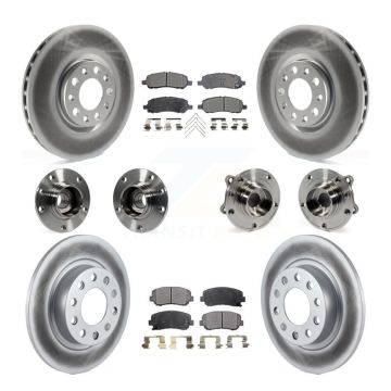 Front Rear Hub Bearing Coated Disc Brake Rotor & Pads Kit (10Pc) For 2013-2016 Dodge Dart KBB-112790