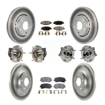 Front Rear Hub Bearing Coated Disc Brake Rotor And Ceramic Pads Kit (10Pc) For Mazda CX-5 KBB-112799