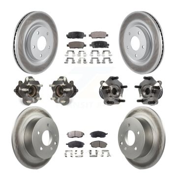 Front Rear Hub Bearing Coated Brake Rotor & Pad Kit (10Pc) For Nissan Sentra Turbocharged KBB-112801