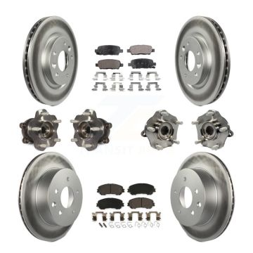 Front Rear Hub Bearing Coated Brake Rotor & Pad Kit (10Pc) For Nissan Rogue Sport Qashqai KBB-112808