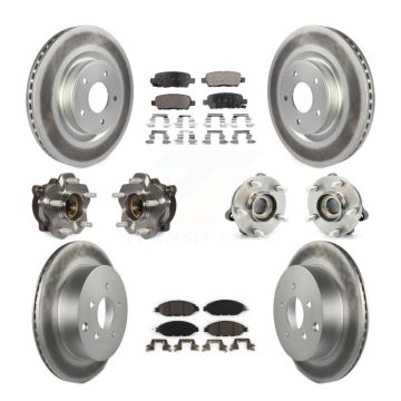 Front Rear Hub Bearing Coat Brake Rotor Pads Kit (10Pc) For Nissan Pathfinder Murano QX60 KBB-112814