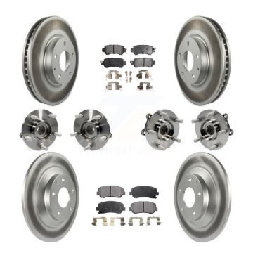 Front Rear Hub Bearing Coated Brake Rotor And Pad Kit (10Pc) For 2013-2015 Mazda CX-5 AWD KBB-112818