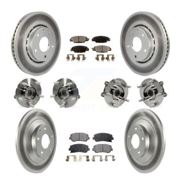 Front Rear Hub Bearing Coated Disc Brake Rotor And Ceramic Pads Kit (10Pc) For Mazda CX-5 KBB-112819