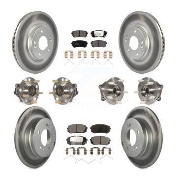 Front Rear Hub Bearing Coated Disc Brake Rotor And Ceramic Pads Kit (10Pc) For Kia Optima KBB-112827
