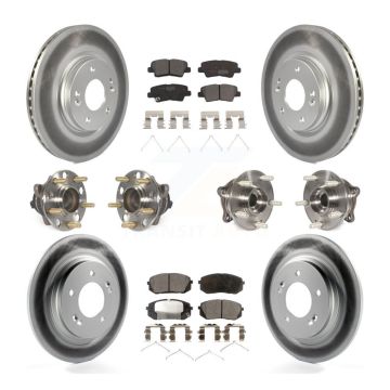 Front Rear Hub Bearing Coated Disc Brake Rotor And Ceramic Pads Kit (10Pc) For Kia Optima KBB-112828