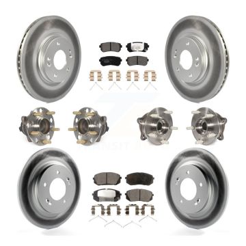 Front Rear Hub Bearing Coated Disc Brake Rotor And Ceramic Pads Kit (10Pc) For Kia Optima KBB-112829