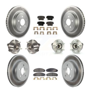 Front Rear Hub Bearing Coated Brake Rotor & Pad Kit (10Pc) For Dodge Charger Chrysler 300 KBB-112831