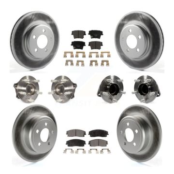Front Rear Hub Bearing Coated Brake Rotor & Pad Kit (10Pc) For Dodge Charger Chrysler 300 KBB-112833