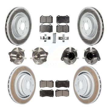 Front Rear Hub Bearing Coated Brake Rotor And Pad Kit (10Pc) For Dodge Charger Challenger KBB-112836