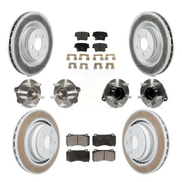 Front Rear Hub Bearings Coated Disc Brake Rotors And Pads Kit (10Pc) For Dodge Charger KBB-112837