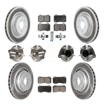 Front Rear Hub Bearing Coated Brake Rotor And Pad Kit (10Pc) For Dodge Charger Challenger KBB-112838