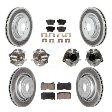 Front Rear Hub Bearings Coated Disc Brake Rotors And Pads Kit (10Pc) For Dodge Charger KBB-112839