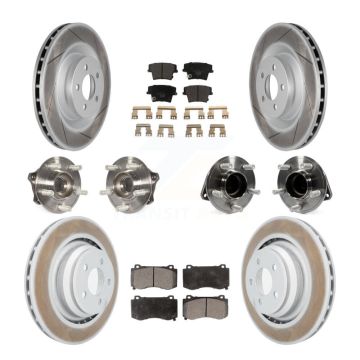 Front Rear Hub Bearings Coated Disc Brake Rotors And Pads Kit (10Pc) For Dodge Charger KBB-112843