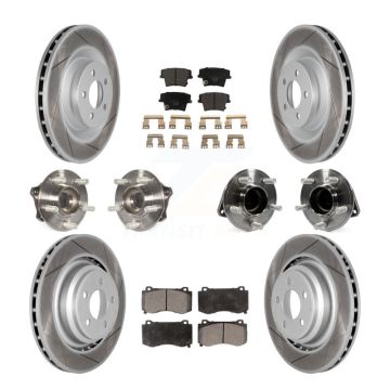Front Rear Hub Bearings Coated Disc Brake Rotors And Pads Kit (10Pc) For Dodge Charger KBB-112845