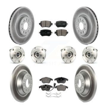 Front Rear Hub Bearings Coated Disc Brake Rotors And Pads Kit (10Pc) For Audi Q3 Quattro KBB-112867