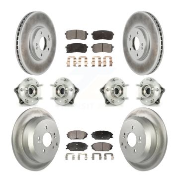 Front Rear Hub Bearing Coat Brake Rotor Pad Kit (10Pc) For 2007-2012 Hyundai Veracruz AWD KBB-112869