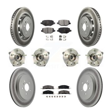 Front Rear Hub Bearing Coated Brake Rotor Pad Kit (10Pc) For Ford Lincoln Flex MKS Taurus KBB-112880
