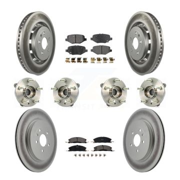 Front Rear Hub Bearing Coated Brake Rotor Pad Kit (10Pc) For Ford Flex Taurus Lincoln MKS KBB-112881