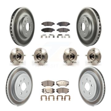 Front Rear Hub Bearings Coated Disc Brake Rotors And Pads Kit (10Pc) For Chevrolet Camaro KBB-112888