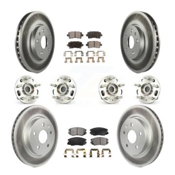 Front Rear Hub Bearing Coat Brake Rotor Pads Kit (10Pc) For Chevrolet Impala Malibu Buick KBB-112892