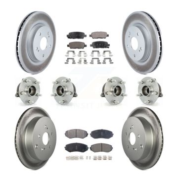 Front Rear Bearing Coated Brake Rotor & Pads Kit (10Pc) For 2009-2013 Suzuki Grand Vitara KBB-112895