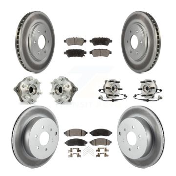 Front Rear Hub Bearing Coated Disc Brake Rotors And Pads Kit (10Pc) For Nissan Pathfinder KBB-112900