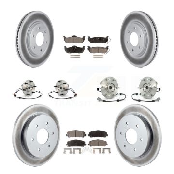 Front Rear Hub Bearing Coated Brake Rotor Pads Kit (10Pc) For Nissan Armada INFINITI QX56 KBB-112905