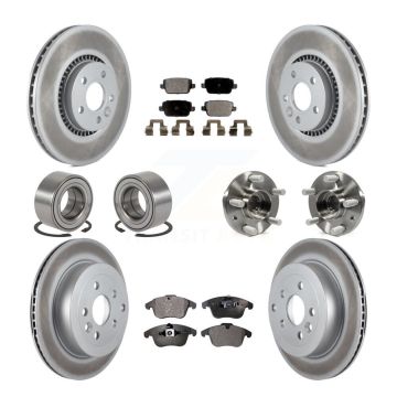 Front Rear Bearing Coated Brake Rotor & Pads Shoe Kit (10Pc) For 2008-2011 Land Rover LR2 KBB-112940